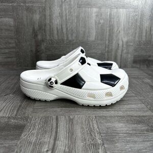 CROCS Classic Soccer Ball Kids size 1 White Black Clogs